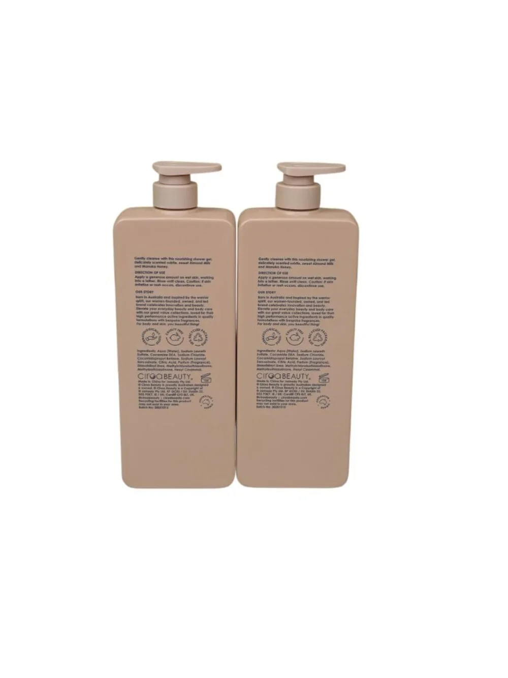 Circa 2 pk Almond Milk & Manuka Honey Shower Gel 33.8 oz Soothe & Calm Formula